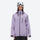 Colorblock snowboard jacket and pants set - lavender, on-model front view, for cold-weather winter sports