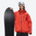 Waterproof 2L snow jacket and pants set - women's solid orange-red, for resort and powder riding