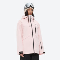 
                  
                    Colorblock ski jacket and pants set - women's solid light pink, for cold-weather winter sports
                  
                