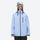Breathable ski jacket and snow pants combo - sky blue, on-model front view, for cold-weather winter sports