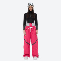 
                  
                    Women's snowboard jacket and wide-leg pants - pink snow pants with black top, for powder days and winter commute
                  
                