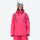 Women's waterproof snow jacket and pants set - pink jacket, on-model front view, for resort and street wear