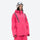 Women's waterproof snow jacket and pants set - pink jacket, on-model three-quarter front view, for skiing and snowboarding