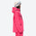 Women's breathable ski jacket with iridescent straps - pink jacket, on-model side view, for resort and street wear