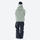 Breathable ski jacket and snow pants combo - sage green jacket with black pants, for cold-weather winter sports
