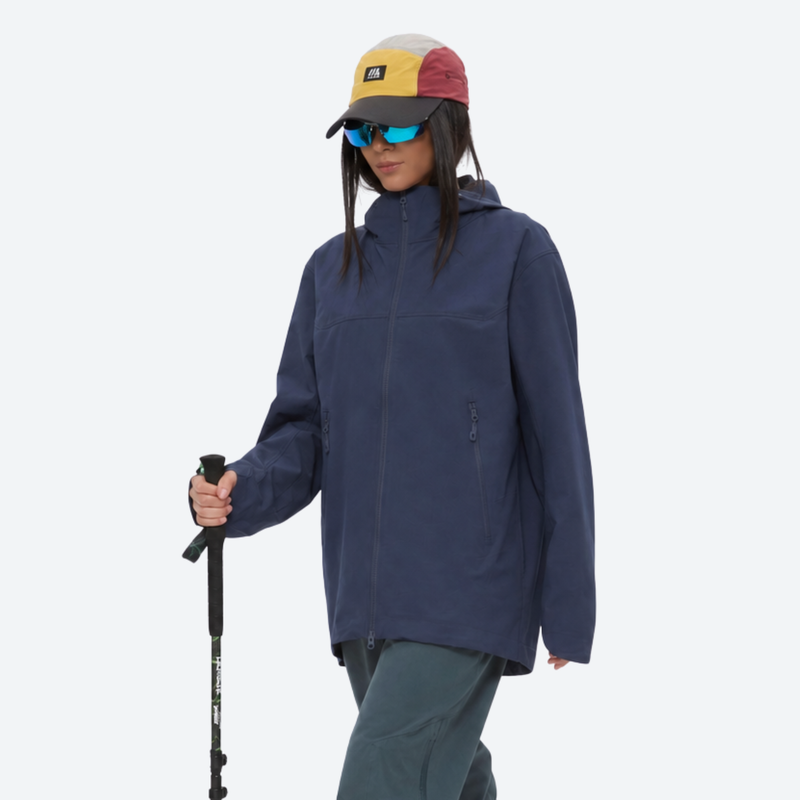 Women's light water-repellent hiking jacket - navy softshell jacket, for light rain protection