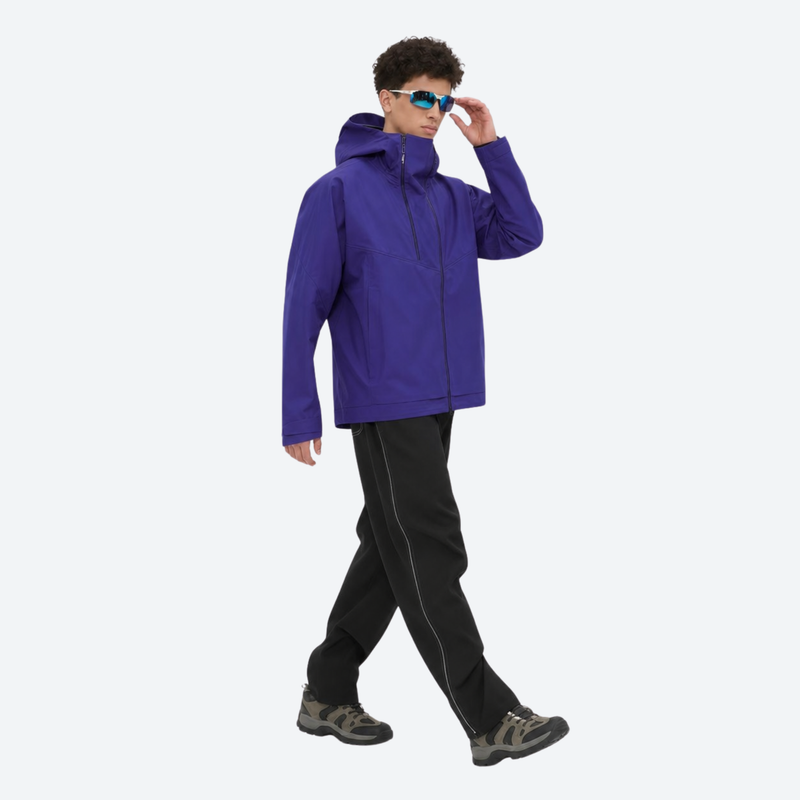 Men's waterproof 3L hardshell ski jacket - purple hardshell jacket, for cold-weather winter sports