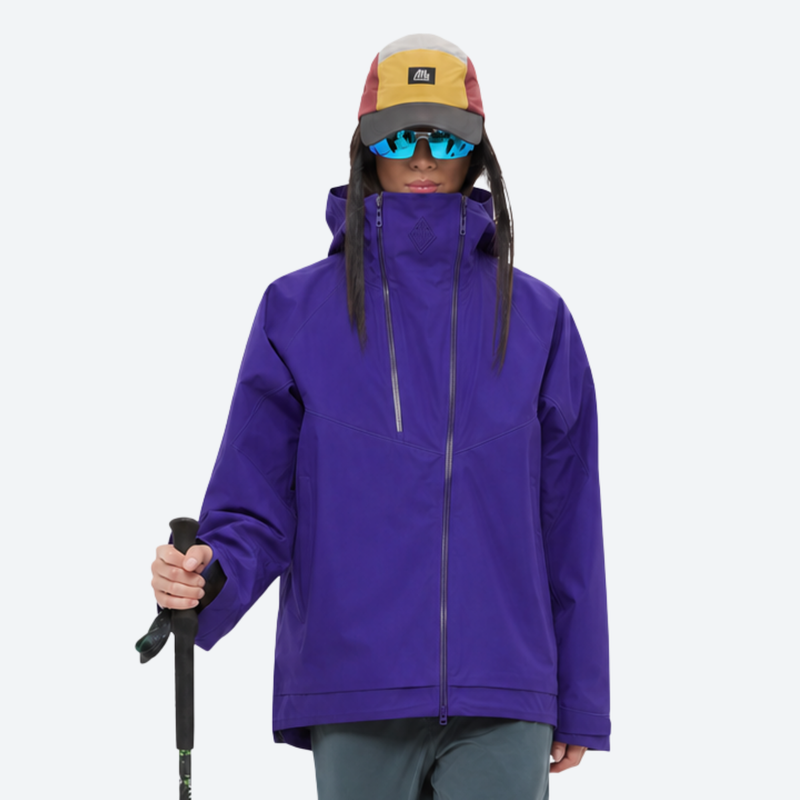 Women's waterproof 3L hardshell ski jacket - purple hardshell jacket, for resort and backcountry days