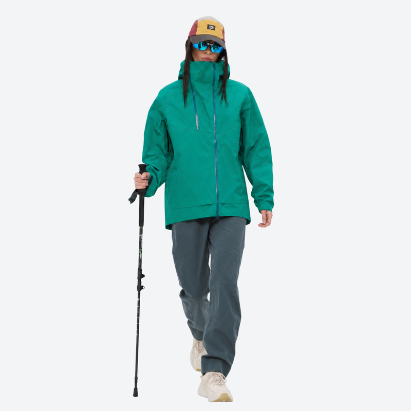 Women's waterproof 3L hardshell ski jacket - teal hardshell jacket, for resort and backcountry days