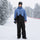 Colorblock ski jacket and pants set - blue and black colorblock, for resort and powder riding