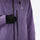 Men's waterproof 3L insulated snow jacket - purple, chest zip close-up with hand, for resort and backcountry days
