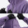 Men's adjustable insulated snowboard jacket - purple, hood drawstring close-up with both hands, for skiing and snowboarding