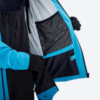 
                  
                    Men's insulated snowboard jacket with cuff gaiters - blue, for skiing and snowboarding
                  
                