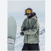 
                  
                    Men's waterproof 3L insulated snow jacket - sage green insulated jacket, for skiing and snowboarding
                  
                