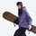 Women's breathable 3-layer padded ski jacket - purple jacket with black pants, for skiing and snowboarding