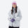 Women's insulated snowboard jacket with snow skirt - white insulated jacket, for powder and piste riding