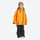 Kids waterproof 2L snow jacket and pants set - orange kids jacket with black pants, for kids skiing and snowboarding