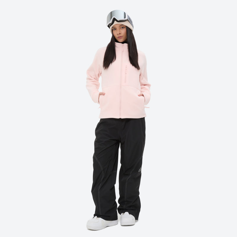 Lightweight high-warmth breathable fleece liner jacket - pink fleece liner jacket on women, for travel and daily commute
