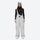 Unisex bib snowboard pants with snow gaiters - light gray bib snow pants with black top, for skiing and snowboarding