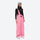 Breathable 3-layer suspender ski pants with cargo pockets - pink bib snow pants with black top, for skiing and snowboarding