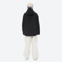 
                  
                    Women's breathable ski jacket and anorak set - black jacket with white pants, for cold-weather winter sports
                  
                