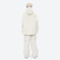 
                  
                    Women's 3-layer snowboard jacket and pants - white jacket with white pants, for resort and backcountry days
                  
                