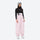 Women's 2-layer snowboard jacket and bibs - light pink bib pants with black top, for cold-weather winter sports