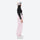 Women's 2-layer snowboard jacket and bibs - light pink bib pants with black top, for powder days and winter commute