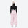 Women's 2-layer snowboard jacket and bibs - light pink bib pants with black top, for resort and street wear