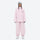 Women's quilted lining ski jacket with suspender bibs - light pink jacket with light pink bib pants