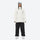 Unisex 2-layer snowboard jacket and pants - white jacket with black pants, for resort and street wear