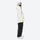 Unisex 2-layer snowboard jacket and pants - white jacket with black pants, on-model side view, for skiing and snowboarding