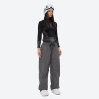 
                  
                    Breathable ski jacket with taped line details - gray snow pants with black top, for resort and street wear
                  
                