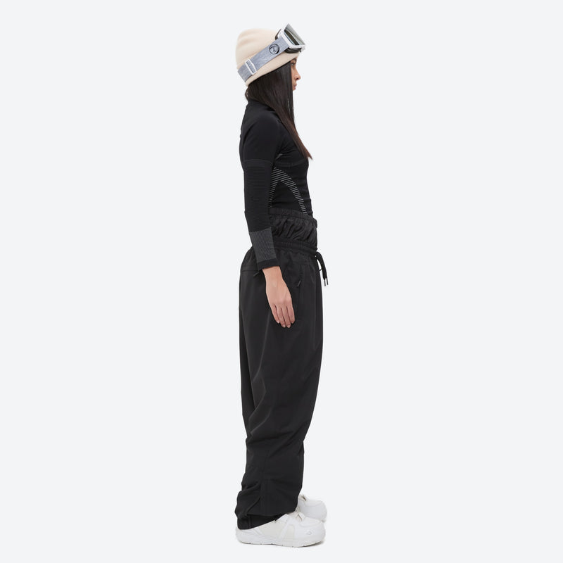 Unisex waterproof 2L snow jacket and pants series - black snow pants with black top, for powder days and winter commute