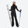Women's waterproof 3L ski jacket and pants set - black bib pants, for skiing and snowboarding