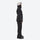 Women's belted snow jacket with suspender pants - black jacket with black pants, for skiing and snowboarding