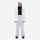 Women's 3-layer breathable ski suit - white jacket with lavender pants, for resort and cross-country days