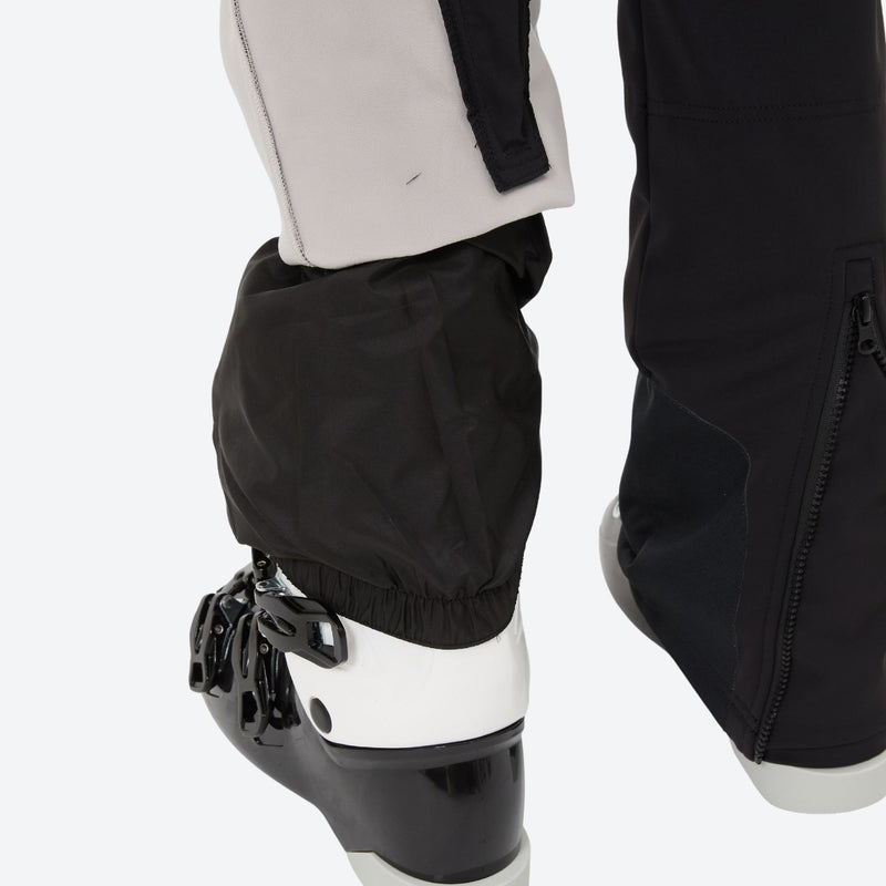 Women's 3-layer breathable ski suit set - black bib pants, for resort and cross-country days