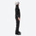 Women's 3-layer breathable ski suit set - black bib pants, on-model side view, for snowy mountain travel
