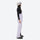 Women's 3-layer breathable ski suit set - lavender bib pants, on-model side view, for cold-weather winter sports
