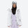 Women's waterproof 3L ski jacket and bib pants series - white jacket with lavender bib pants, for skiing and snowboarding