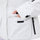 Women's 3-layer breathable ski suit set - white, side pocket close-up with hand, for skiing and snowboarding