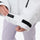 Women's waterproof 3L ski jacket and bib pants series - white, cuff close-up with hand, for skiing and snowboarding