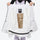 Women's fur trim hood snow jacket with suspender bibs - white, interior lining open flat detail, fur trim hood blocks wind
