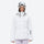 Women's fur trim hood snow jacket with suspender bibs - white, for cold-weather winter sports