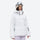 Women's fur trim hood snow jacket with suspender bibs - white, for resort and cross-country days