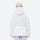Women's waterproof 3L ski jacket and bib pants series - white, on-model back hood view, for snowy mountain travel