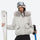 Women's waterproof 3L ski jacket and bib pants series - white fur trim hood jacket, for snowy mountain travel