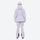 Women's waterproof 3L ski jacket and bib pants series - lavender jacket with lavender bib pants, on-model back hood view