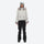 Women's waterproof 3L ski jacket and bib pants series - white fur trim hood jacket with black bib pants